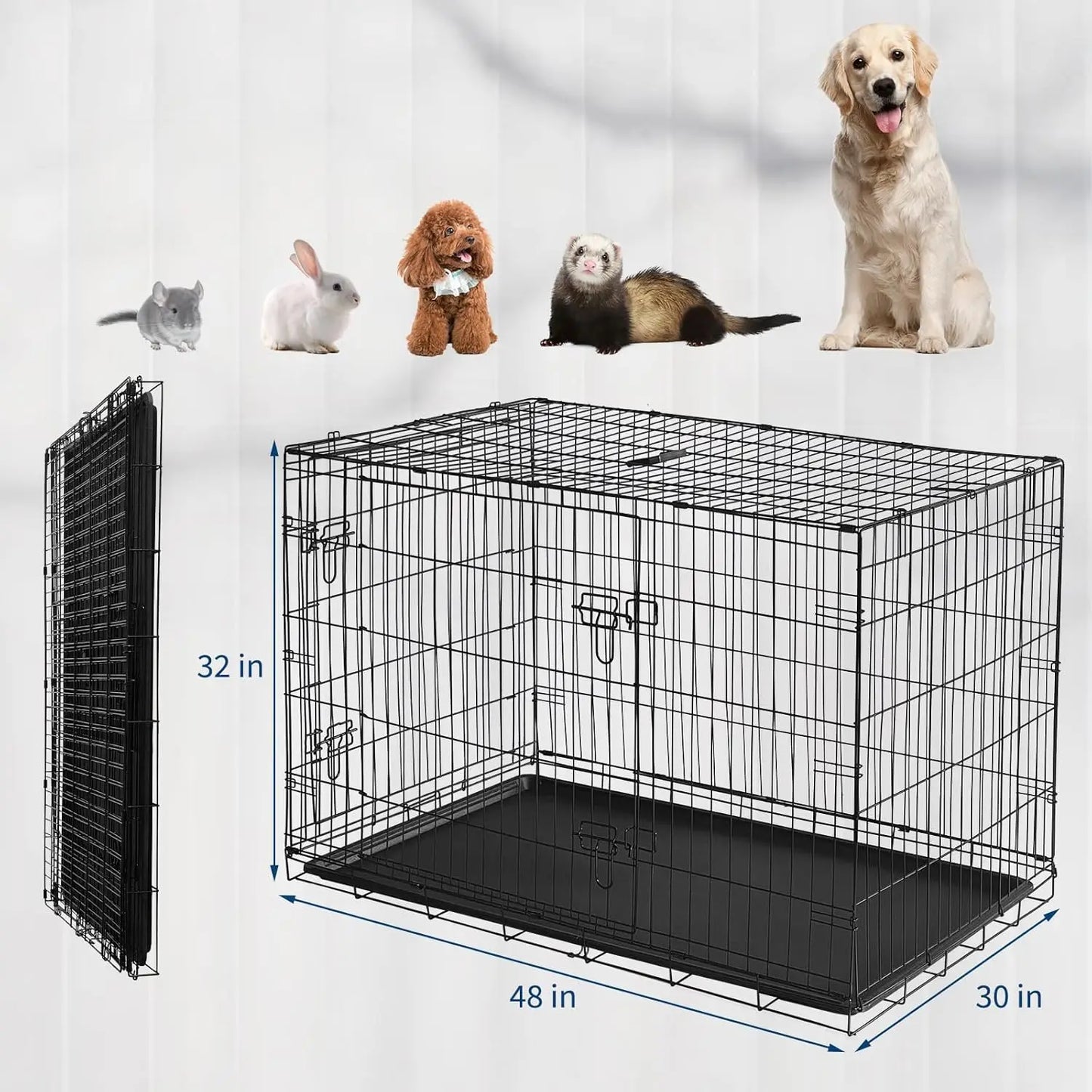 HiMISSCN Rabbit Cage Portable Foldable With Slide Out Tray