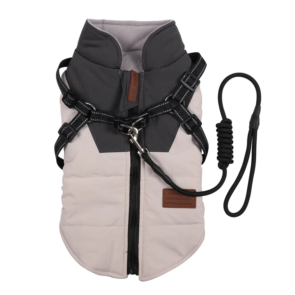 Dog Jacket Harness Winter Coat Waterproof, Cozy, Durable Pet Outfit