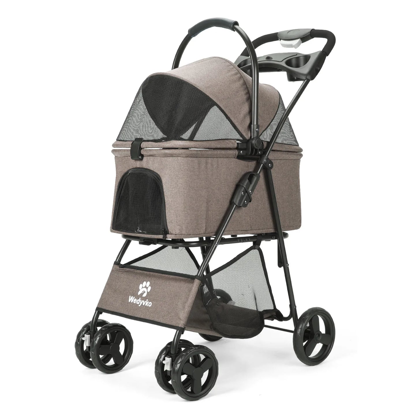 Wedyvko Pet Stroller Luxury Premium Detachable Cup Holder
