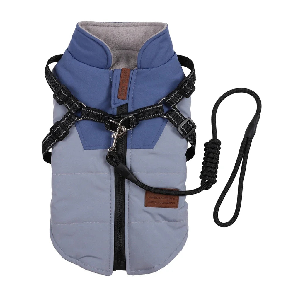 Dog Winter Jacket With Harness Waterproof Cotton Coat