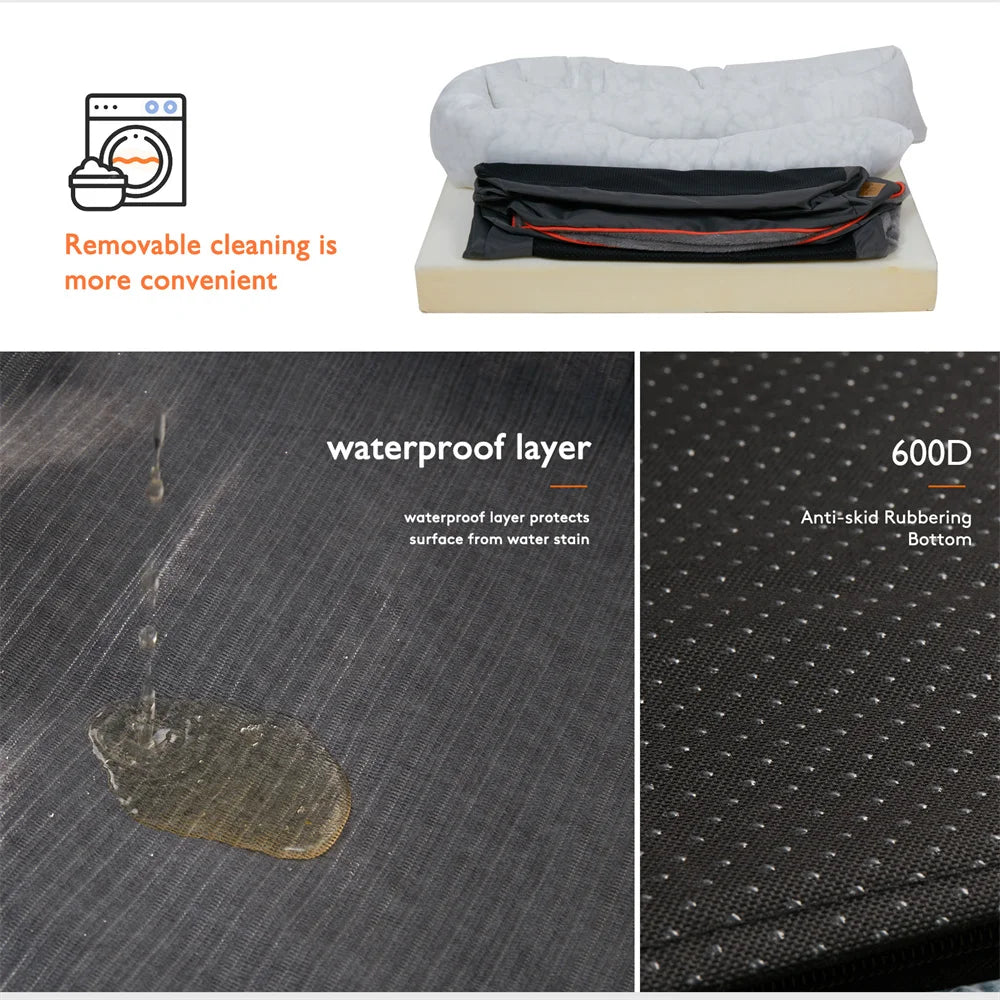 BORWARTCN Dog Bed Orthopedic Memory Foam For Pets Indoors