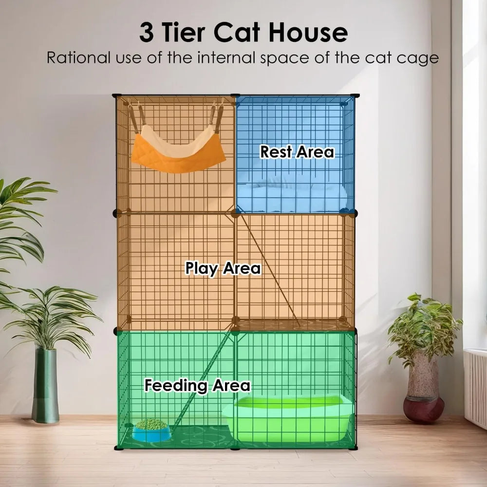 Cat Playpen Detachable Enclosure With Doors For Cats