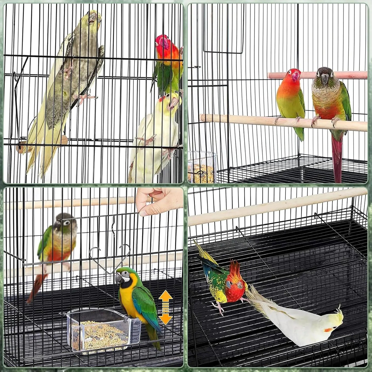 HiMISSCN Portable Iron Bird Cage Carrier for Parrots