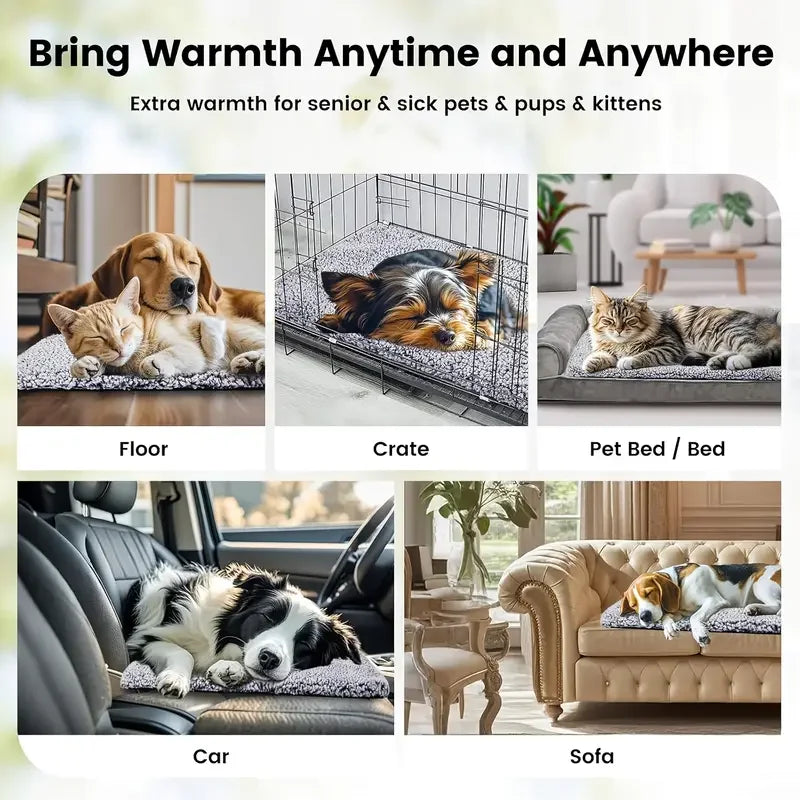 Self-Heating Pet Pad Blanket With Anti-Slip Bottom