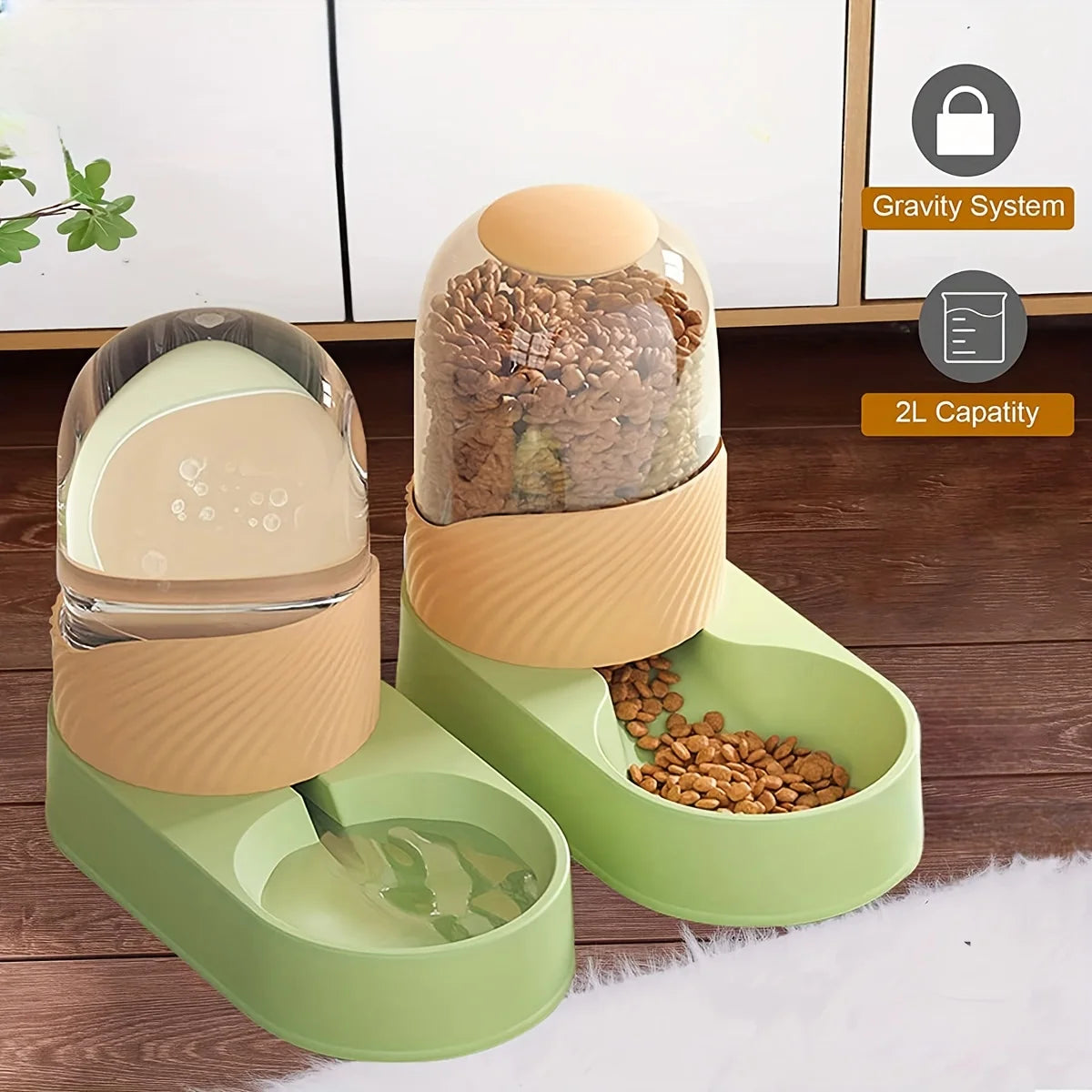 Cat Feeder 2-In-1 Water Dispenser, Anti-Slip Bowl Pro