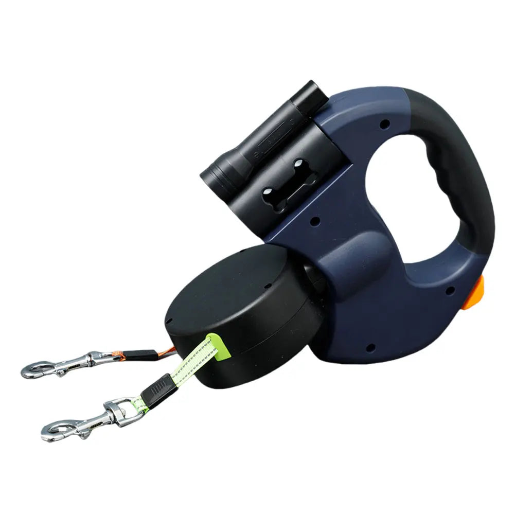 Alloet Dog Leash Double Headed Traction Rope With LED