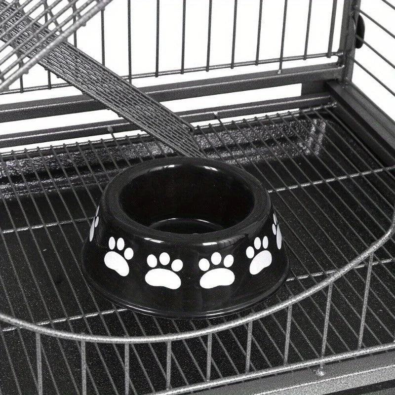 Small Animal Cage 4-Level Iron Wire Frame Durable Multi-Story Habitat