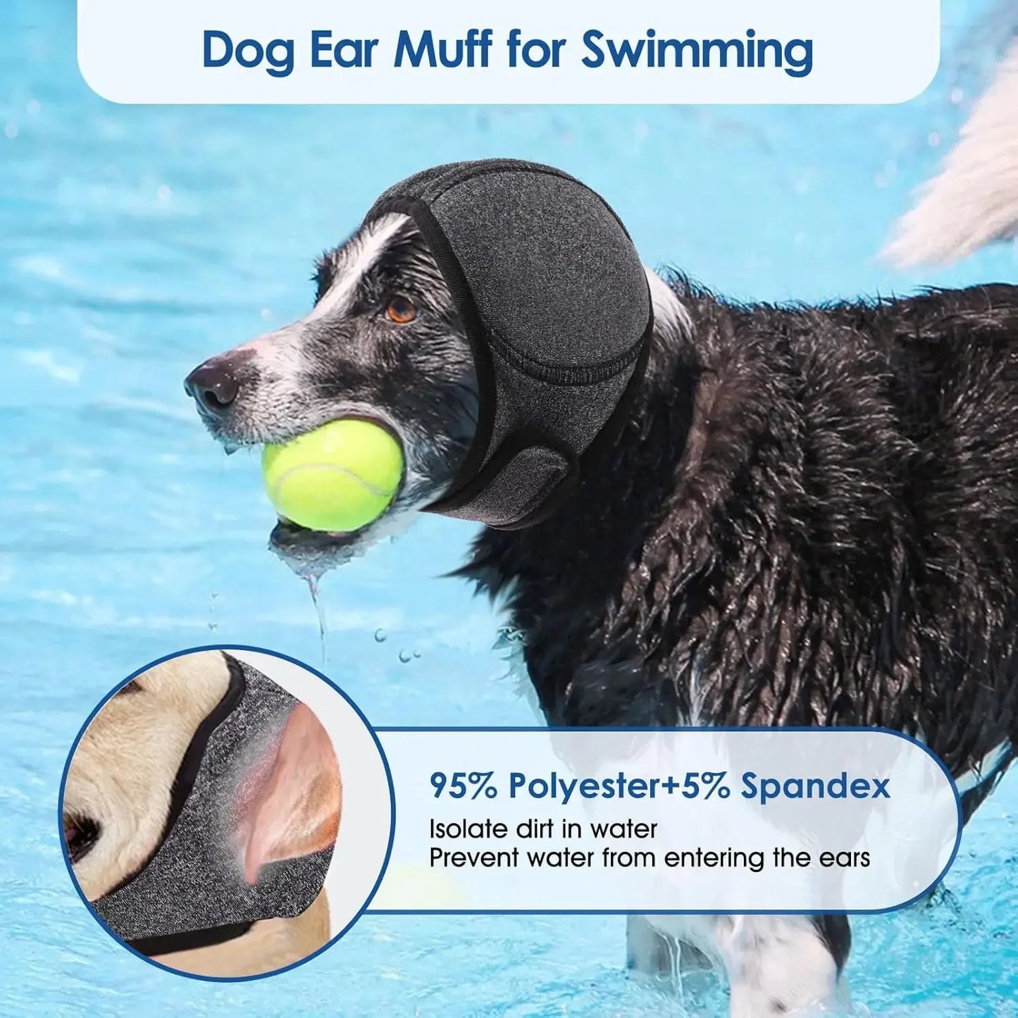 Dog Ear Muffs Hood Cover Waterproof Polyester Fabric