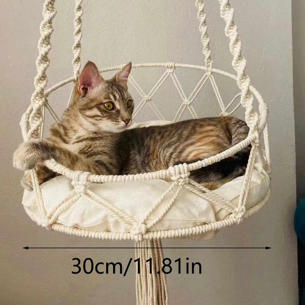 Cat Hammock Hand-Woven Cotton Bohemian Style Hanging Bed