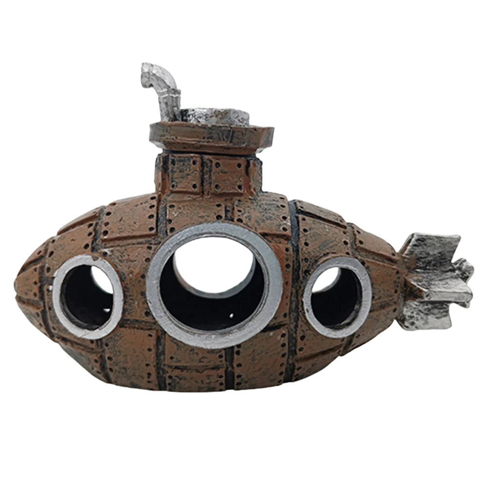 MOJOYCE Aquarium Submarine Ornament PVC Hiding Decor For Tank