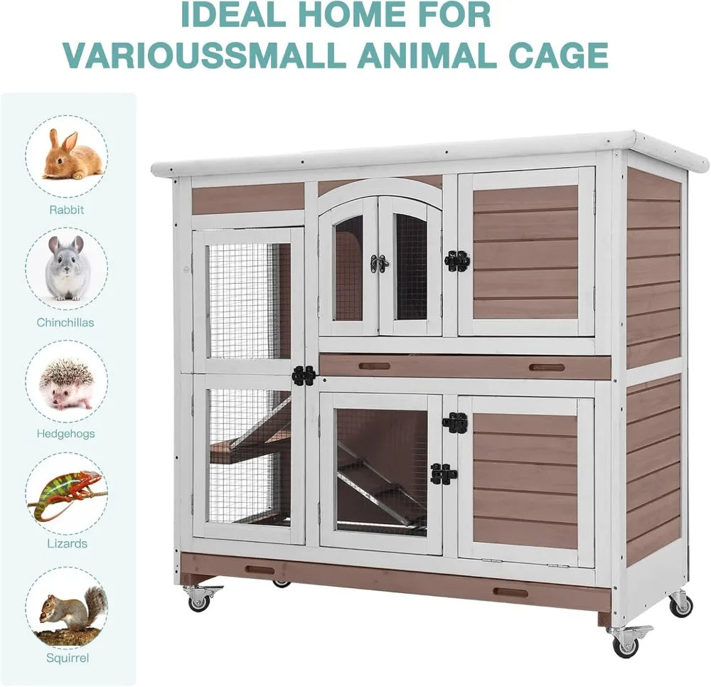 Rabbit Hutch Indoor Small Animal Cage For Rabbits And Guinea Pigs
