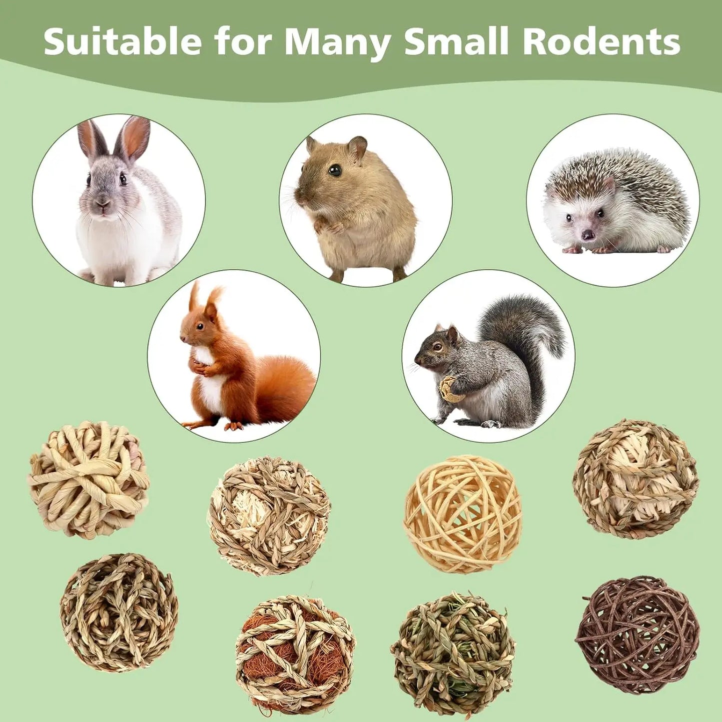 Bunny Chew Grass Balls Hand-Woven Toy For Small Animals