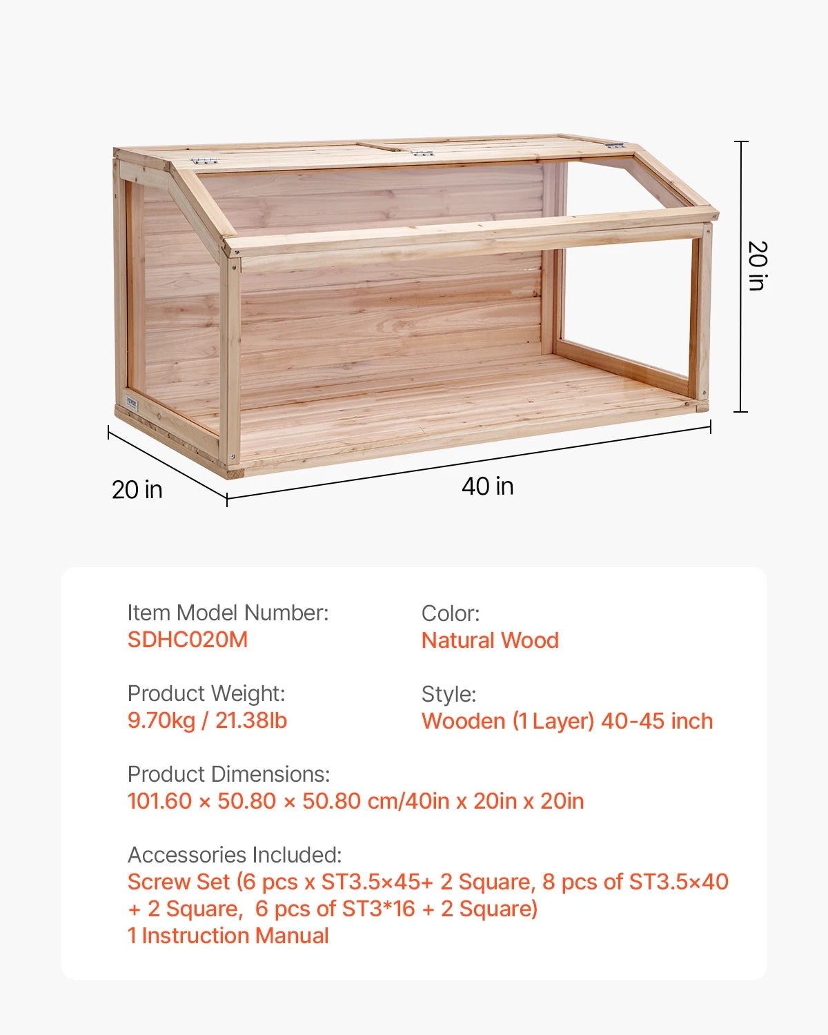 SucceBuy Wooden Hamster Cage 270° Viewing For Small Pets