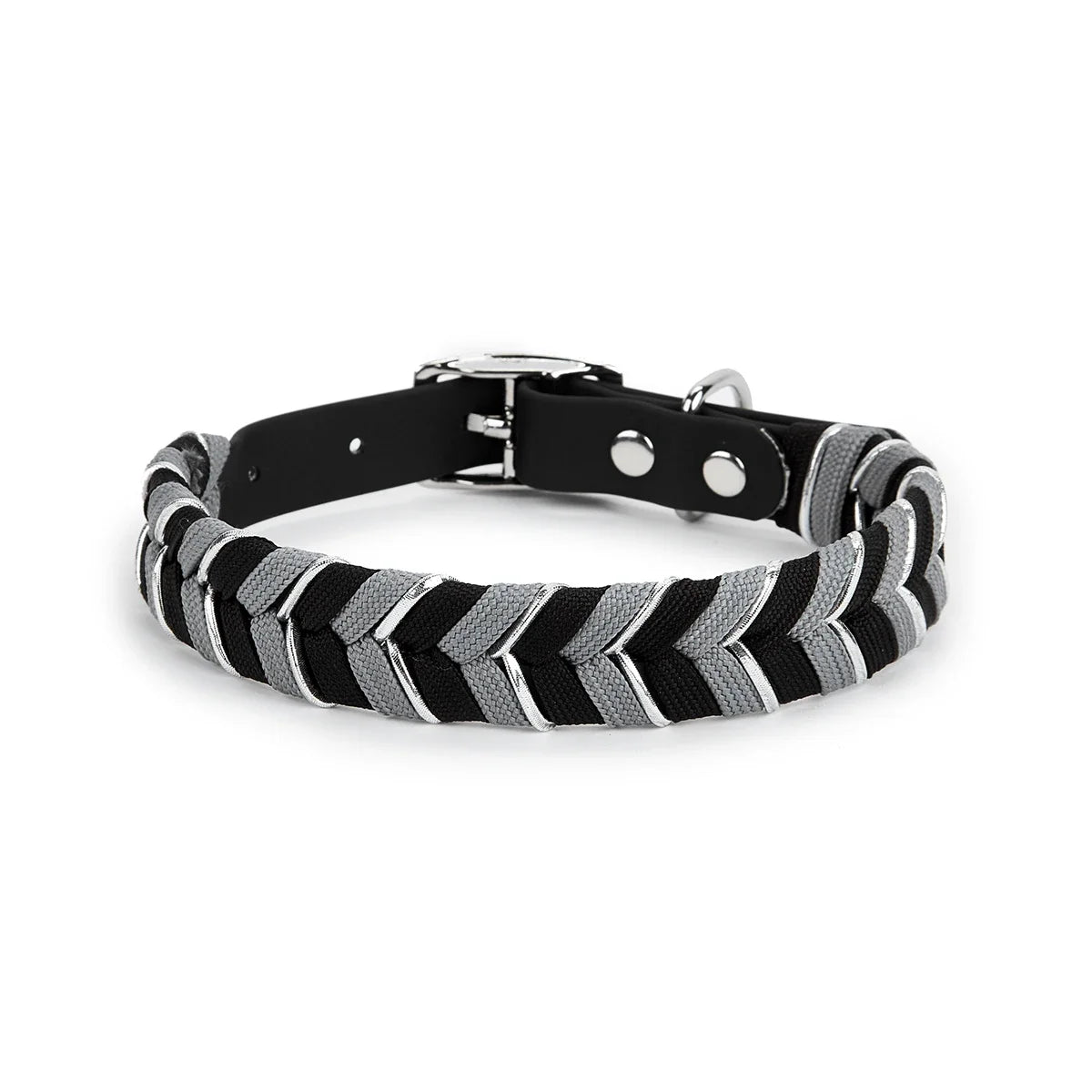 Dog Collar Striped Polyester Blend Reflective Breakaway