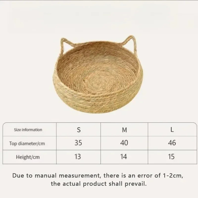 LEWENCN Cat Nest Handwoven Cotton Four Seasons Warm Pad Washable