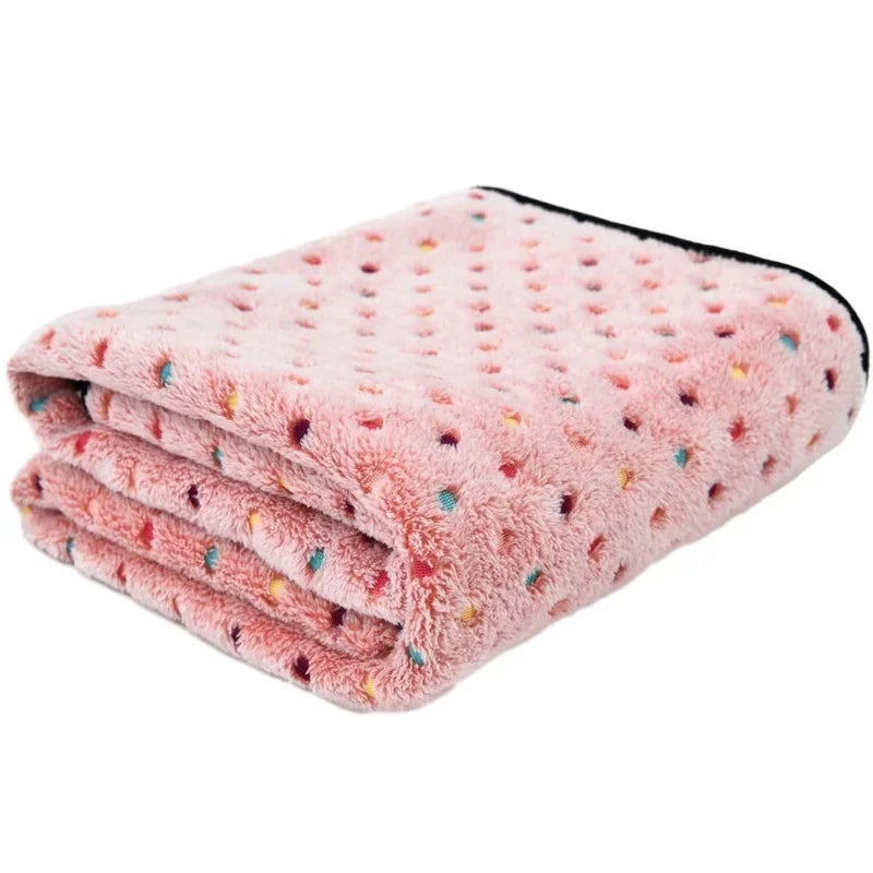 Pet Blanket Soft Coral Fleece Dot Pattern for Cats Dogs