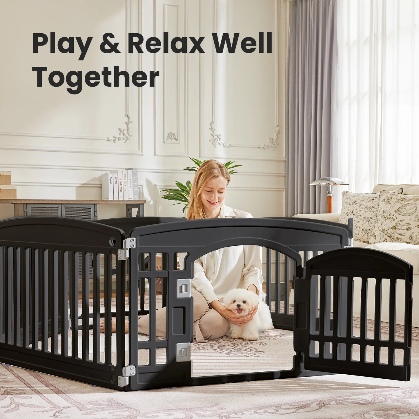 Dog Playpen Folding Enclosure For Indoor Use And Yard