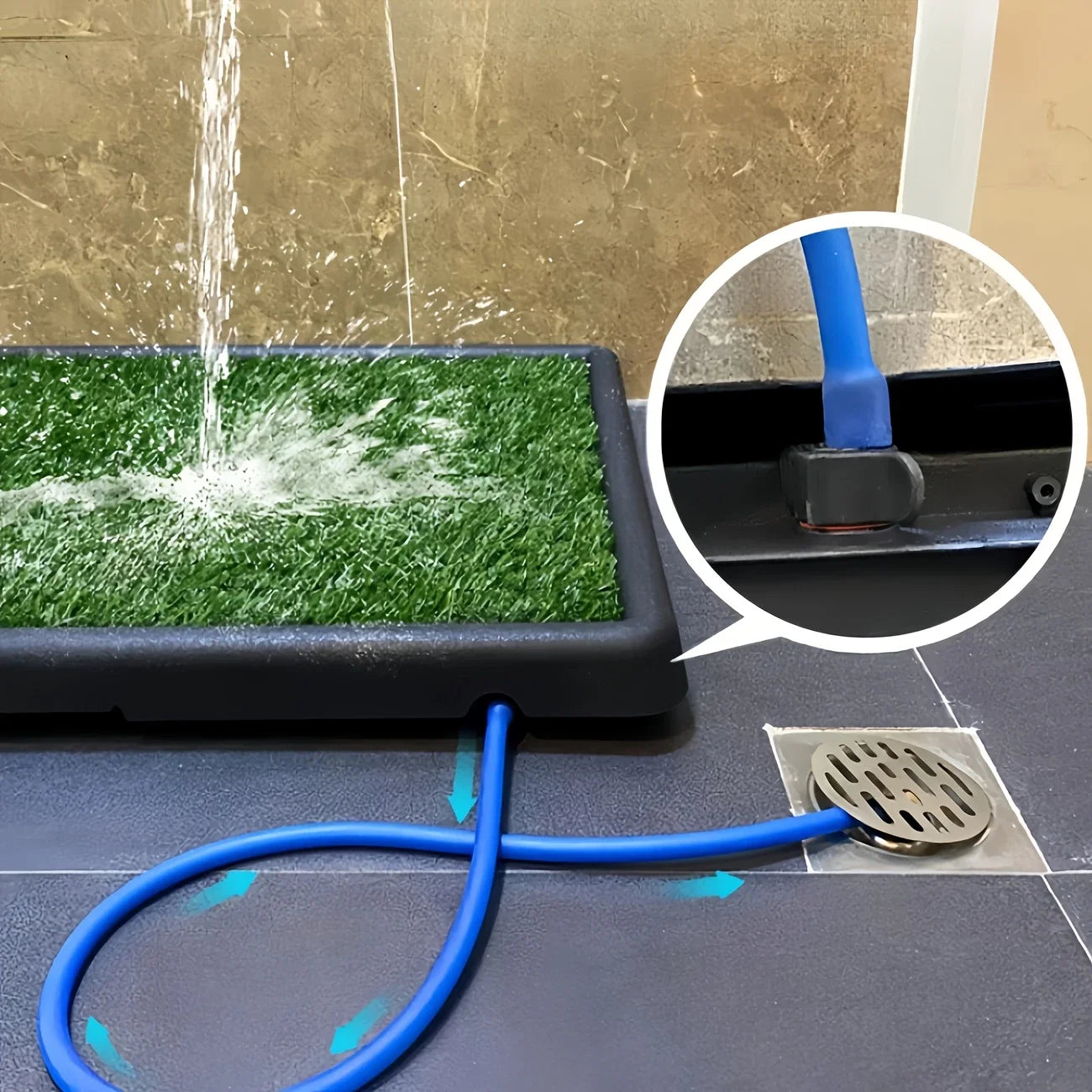 Dog Toilet Portable Drainage Turf Bath Mat Three-Layer System