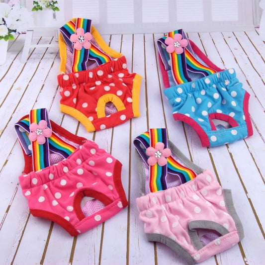Dog Diaper Shorts Washable Cotton Dot Pattern All Seasons