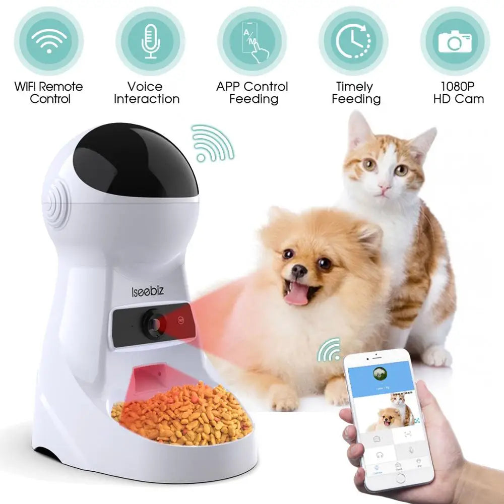 Automatic Pet Feeder With LCD Screen And Voice Recording
