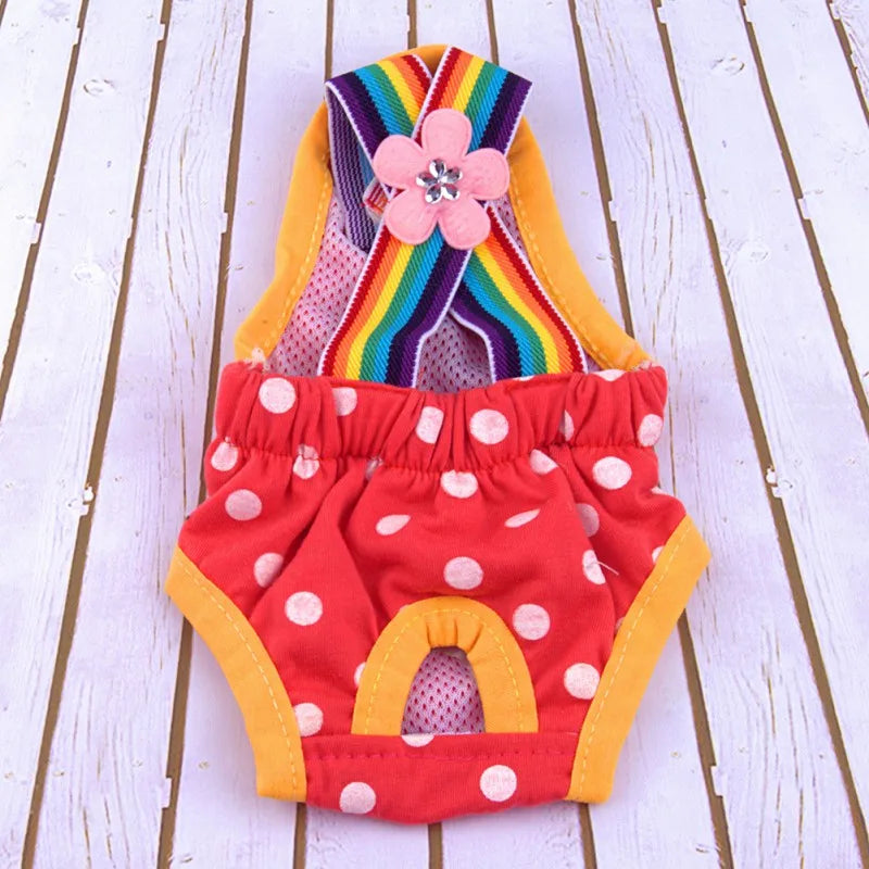 Dog Diaper Shorts Washable Cotton Dot Pattern All Seasons
