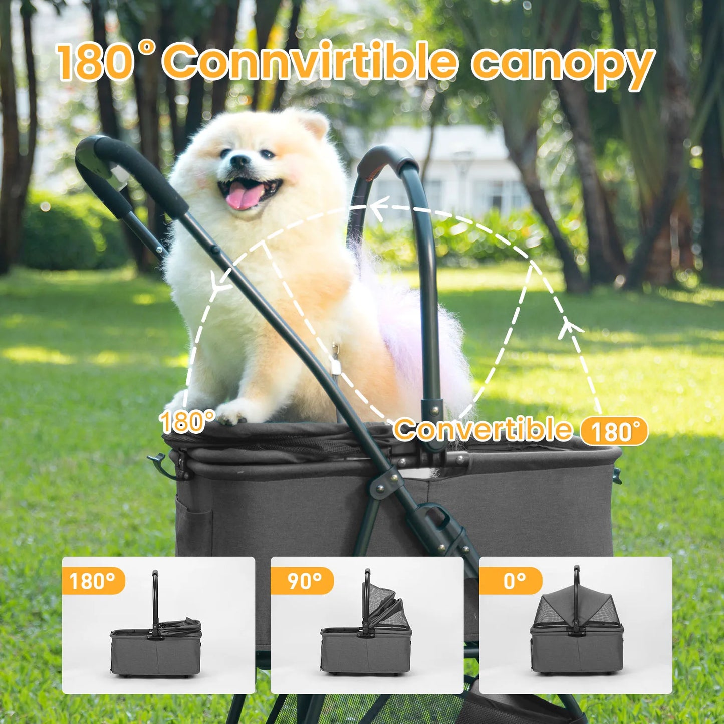 Wedyvko Pet Stroller Luxury Premium Detachable Cup Holder