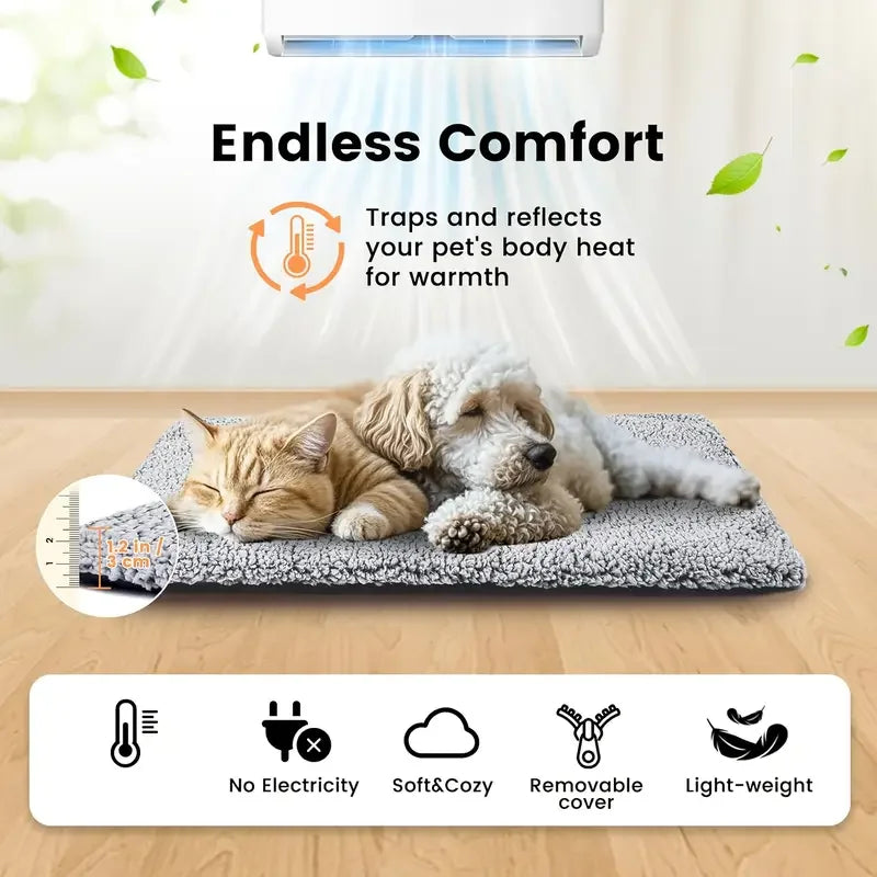 Self-Heating Pet Pad Blanket With Anti-Slip Bottom