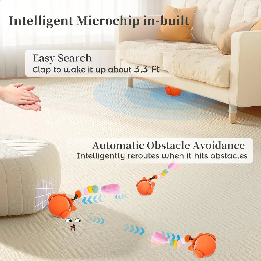 Cat Toy Touch Control Ball With Realistic Mouse Sounds