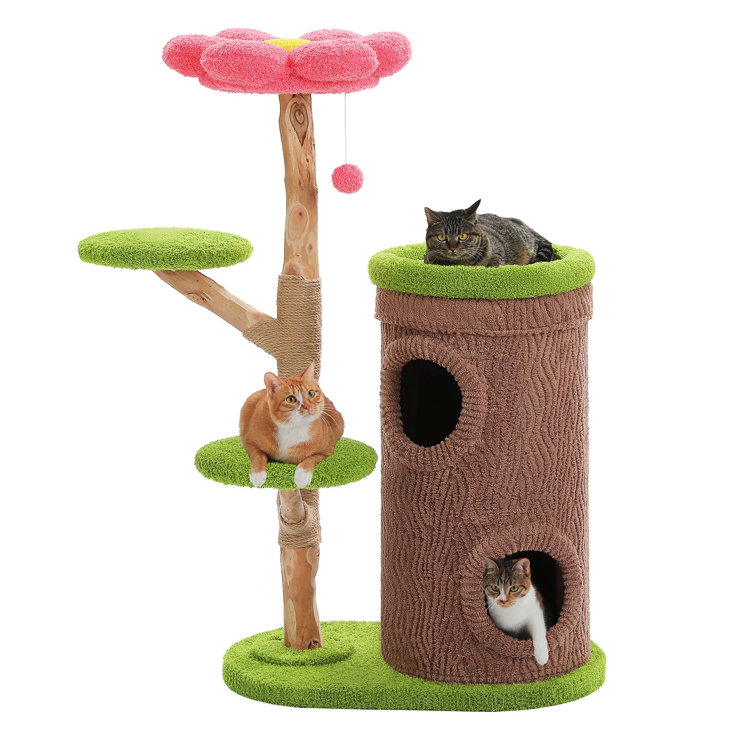 PAWZ Road Wood Cat Tree Four-Tier Indoor Pet Furniture