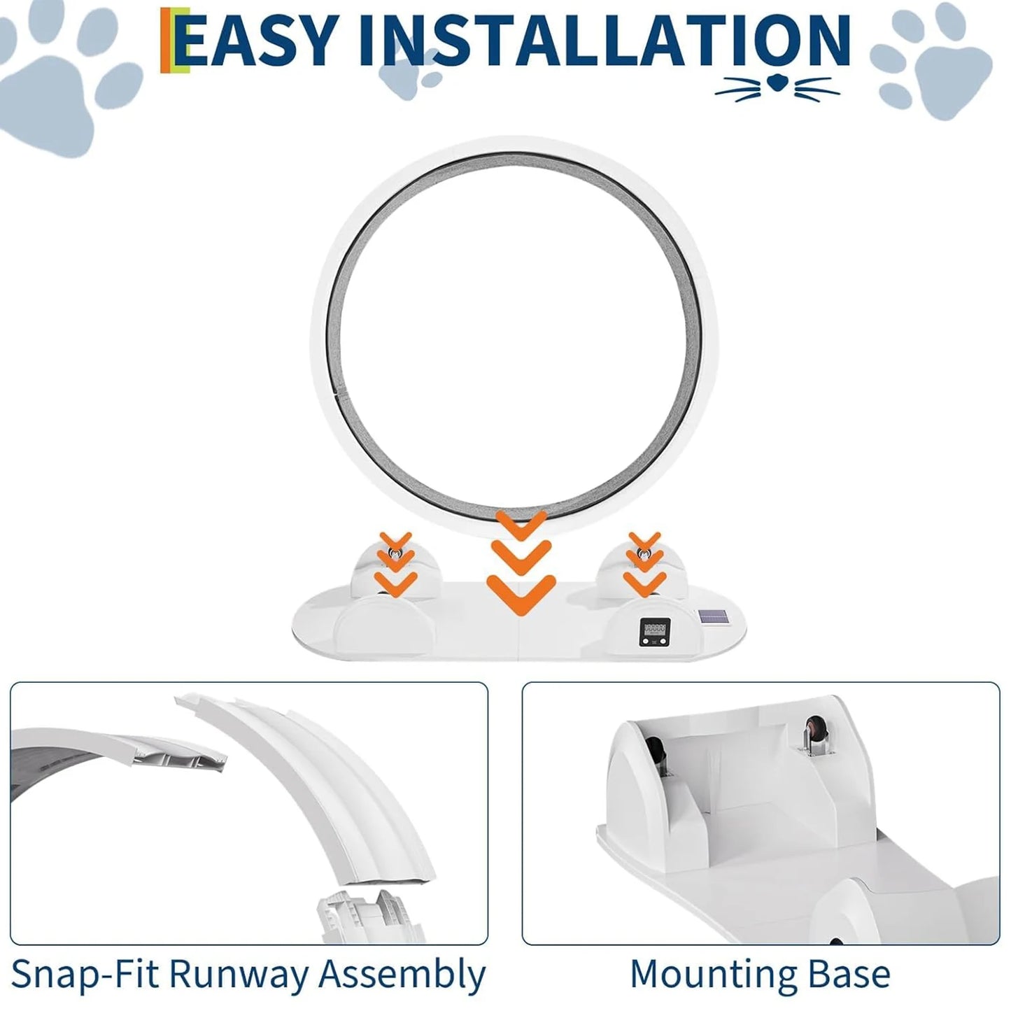 HiMISSCN Cat Exercise Wheel ABS Quiet Indoor Treadmill for Cats