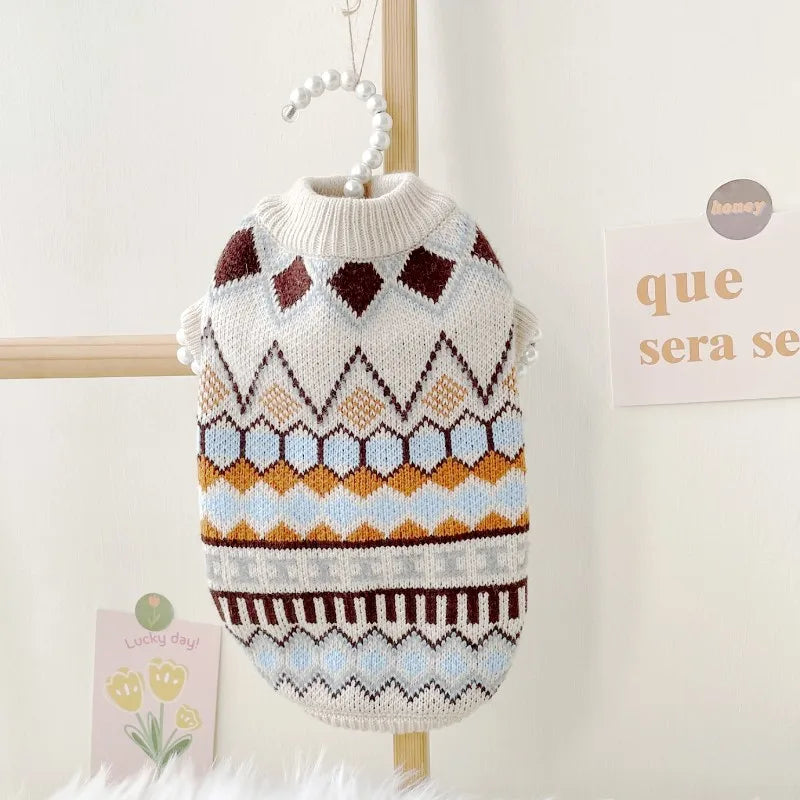 Dog Coat Cotton Knit Sweater For Toy Breeds Fashion Winter