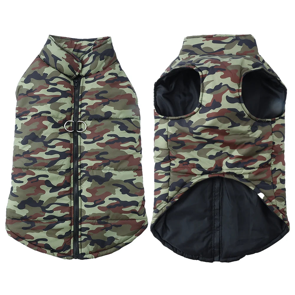Winter Dog Coat Camouflage Print Premium Quality Pet Apparel