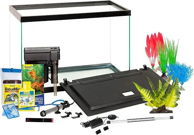 Professional Rectangular Glass Fish Tank with LED Lighting and Accessories