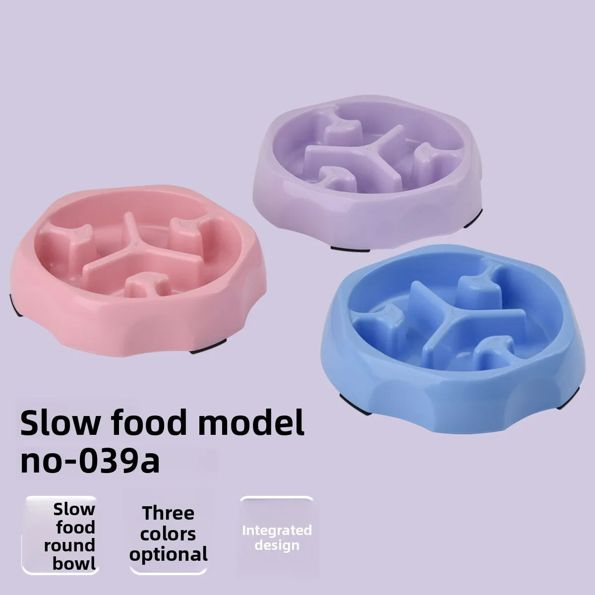 Dog Slow Feeder Bowl Anti Spill Anti Slip Plastic Dish