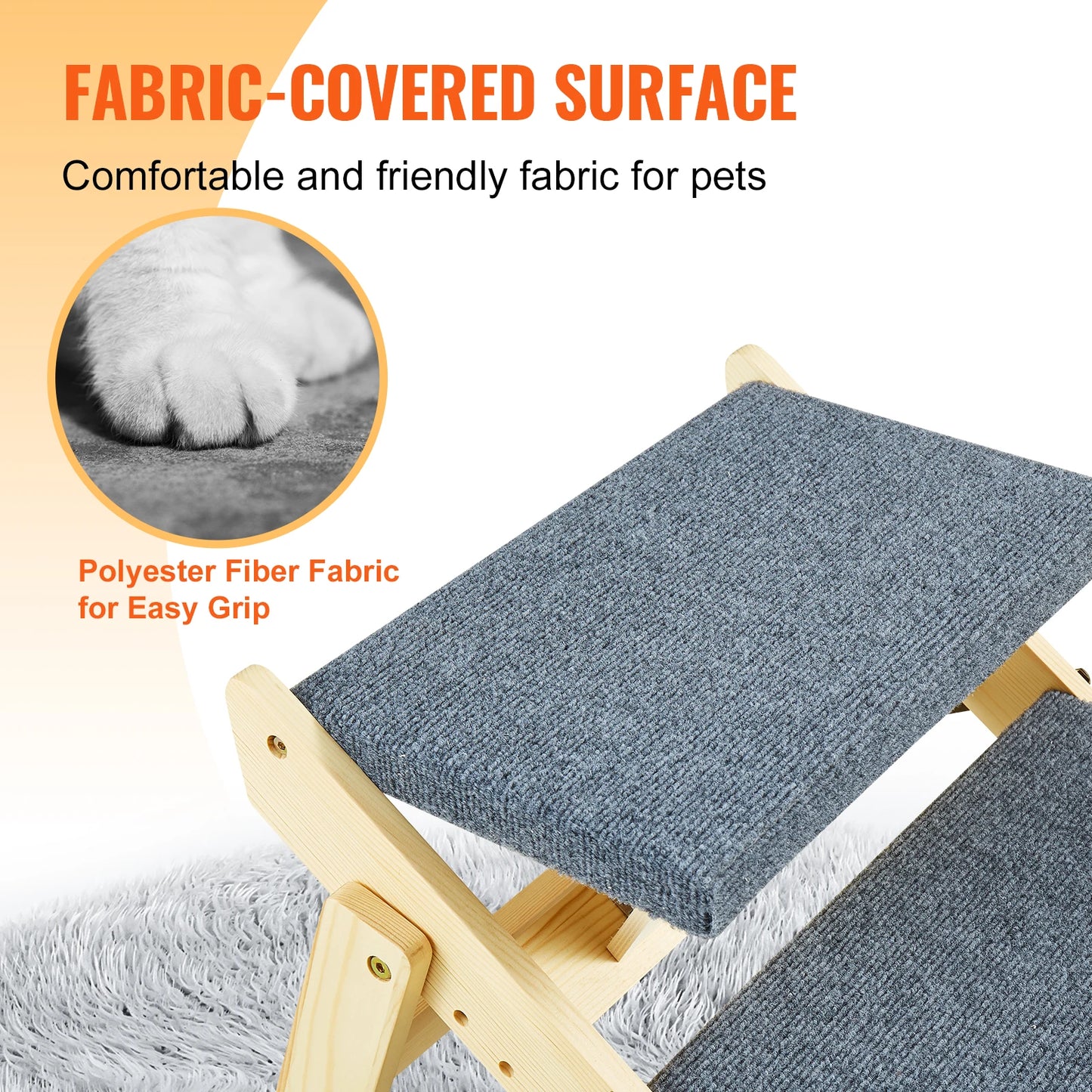 Dog Door Foldable Wood Pet Steps Ramp TwoInOne Durable