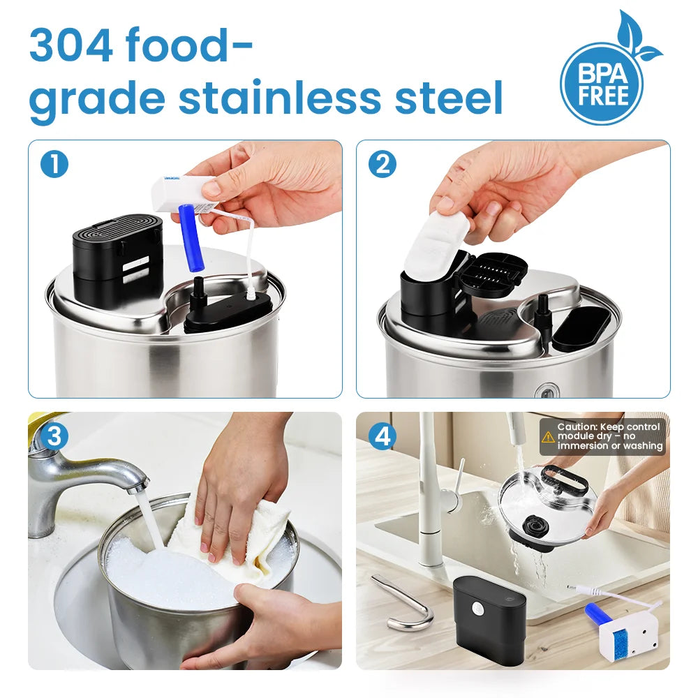 3.5L Stainless Steel Cat Sensor Water Fountain Wireless Smart Automatic Pet Water Dispenser For Cat Dog Pet Drinking Fountain
