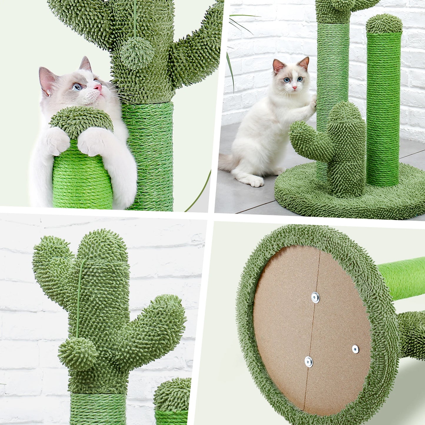 PAWZ Road Cactus Cat Scratcher 3-Pole with Interactive Dangling Ball