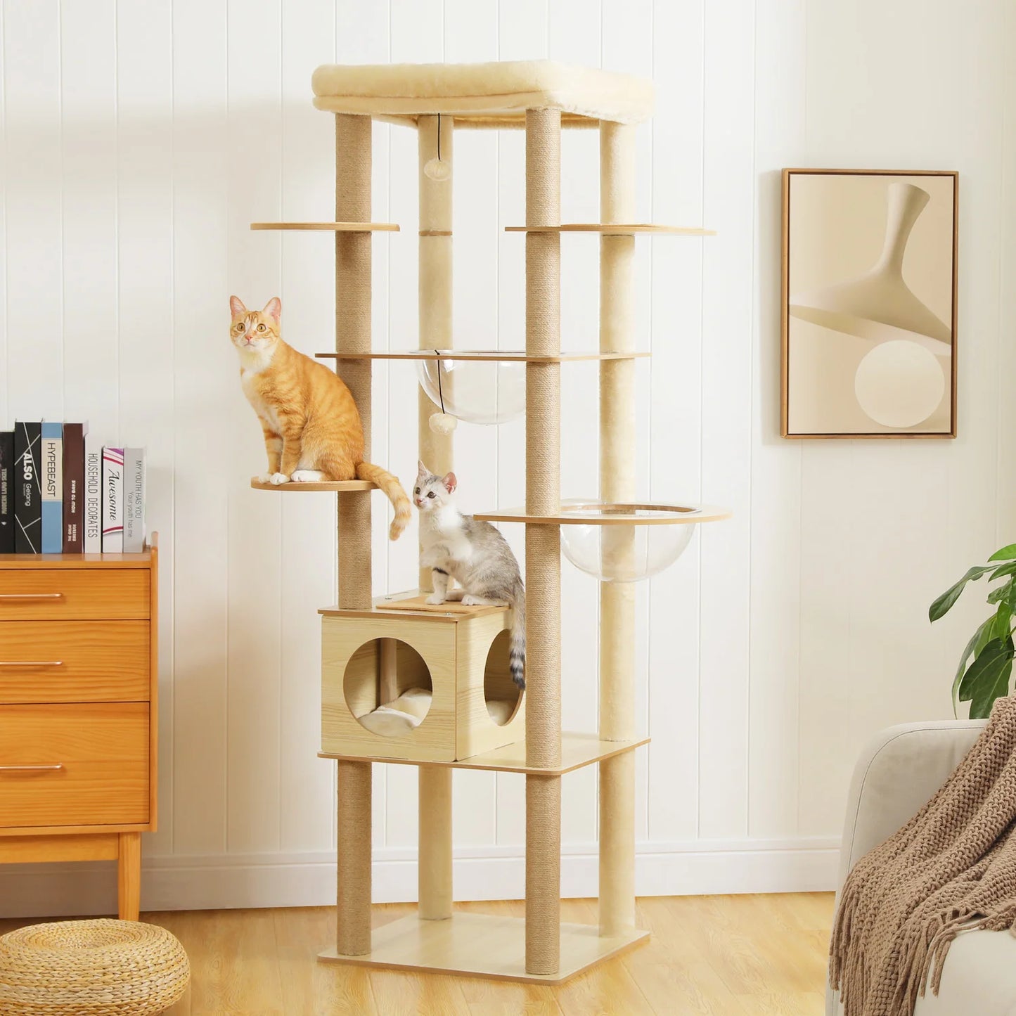 PAWZ Road Cat Tree Wooden Multi-Level With Scratching Posts