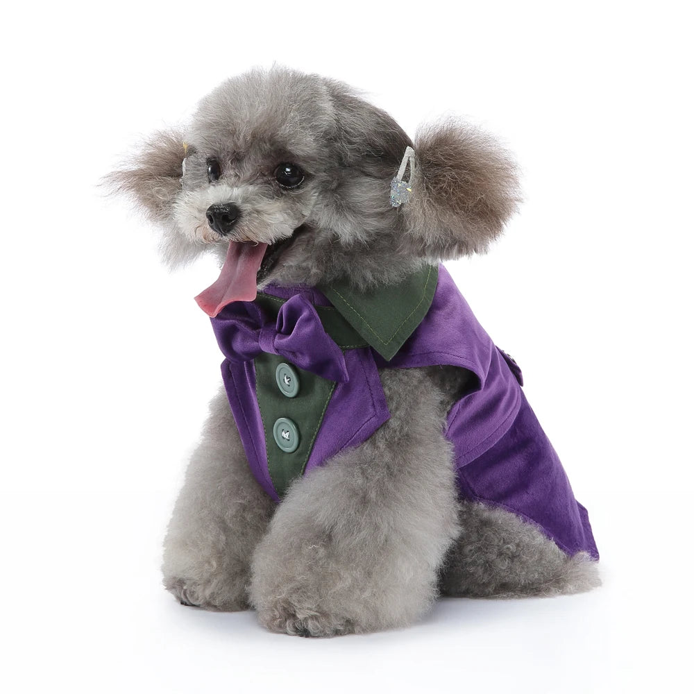 Dog Wedding Tuxedo Costume Polyester Striped Elegant Pet Attire