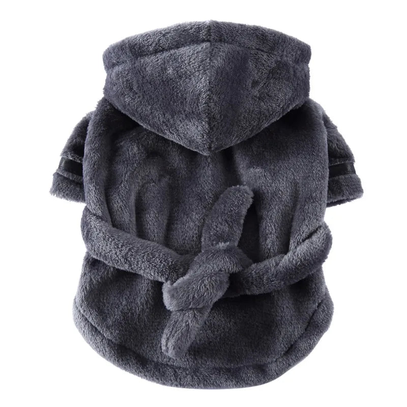 Dog Bathrobe Hooded Polyester Pajama Style For Dogs