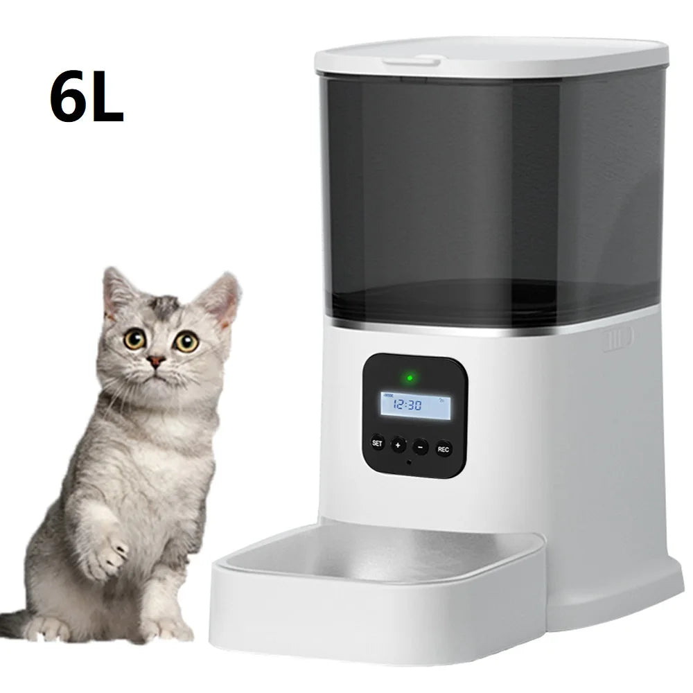 Automatic Pet Feeder With LCD Screen And Voice Recording