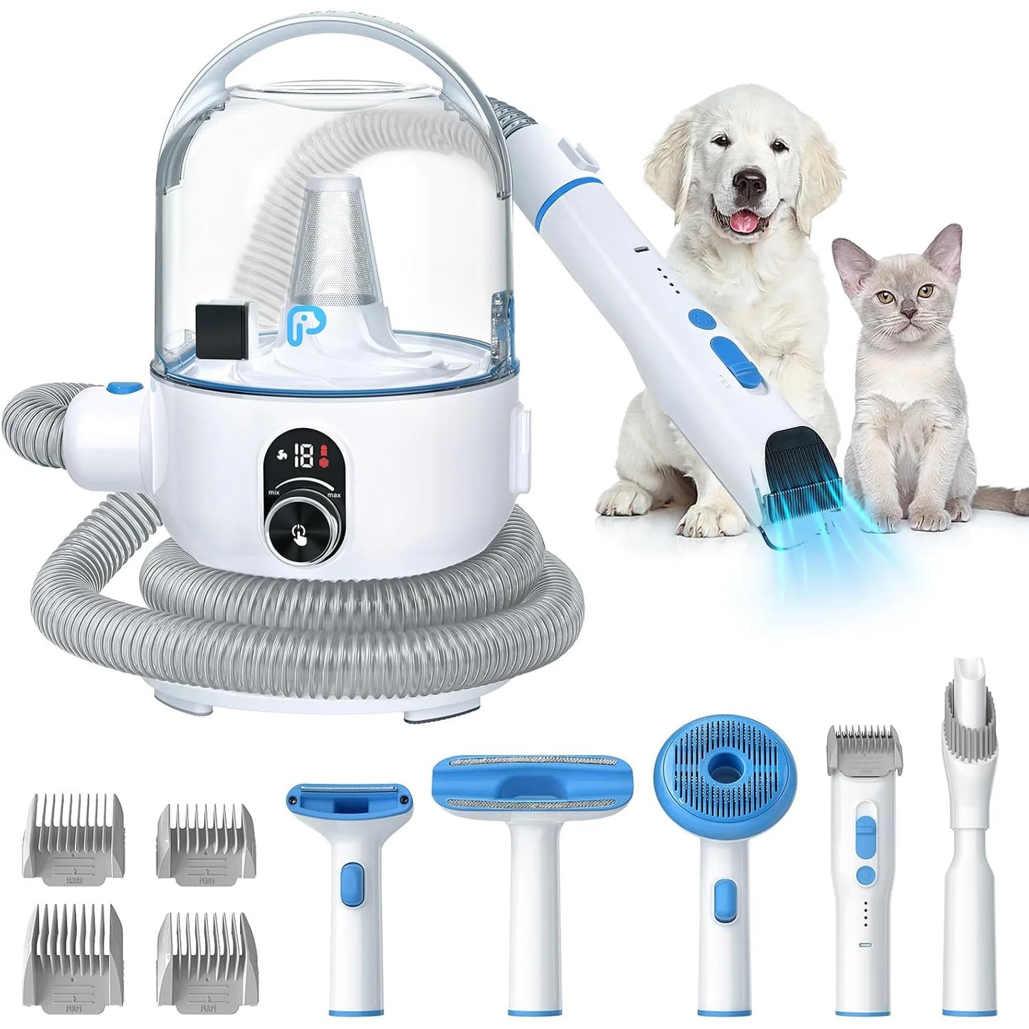 HiMISS Pet Grooming Kit With 2L Quiet Vacuum And Tools