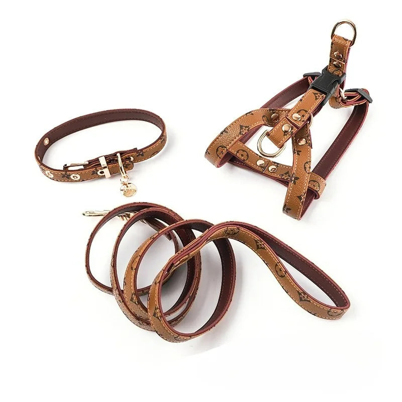 Dog Harness Lightweight Three-Piece Set With Leash Collar