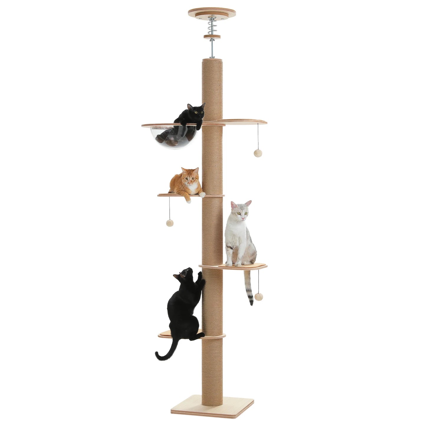 PAWZ Road Cat Tree With Adjustable Height Wooden Scratching Posts