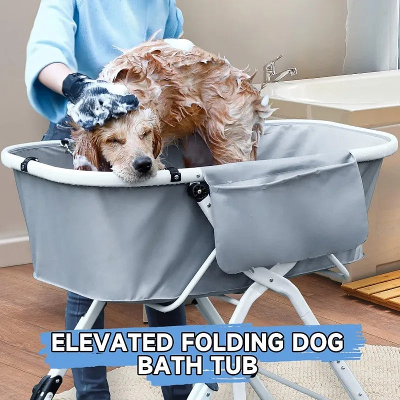 NONEDog Litter Elevated Dog Bath Tub Foldable Grooming Station