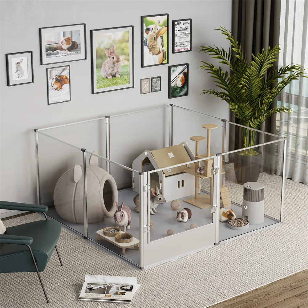 BORWARTH Dog Playpen Acrylic Enclosure For Indoor Use