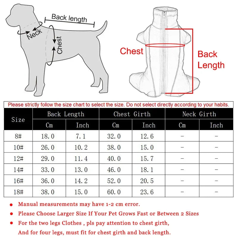 Dog Coat Warm Fleece Jacket For Winter Travel All Weather