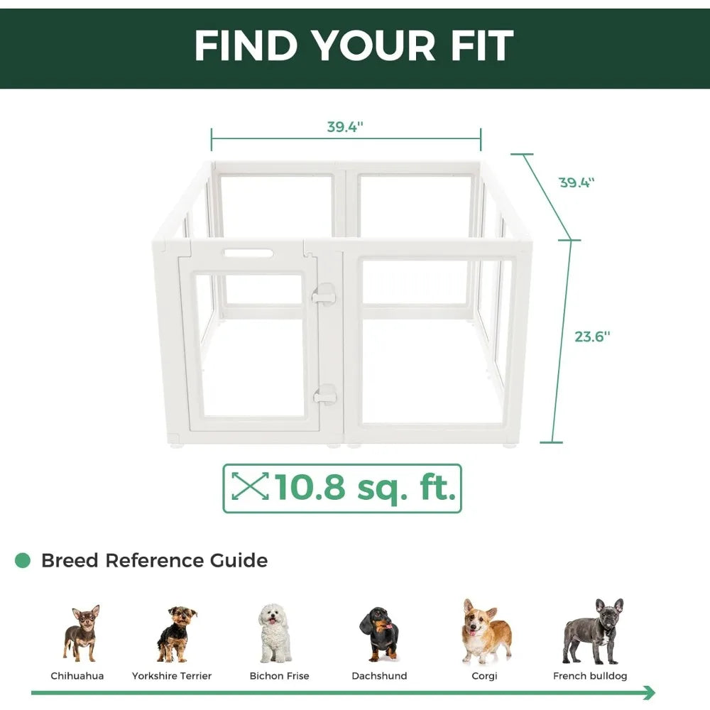 Indoor Dog Playpen Iron With Removable Divider For Two Compartments