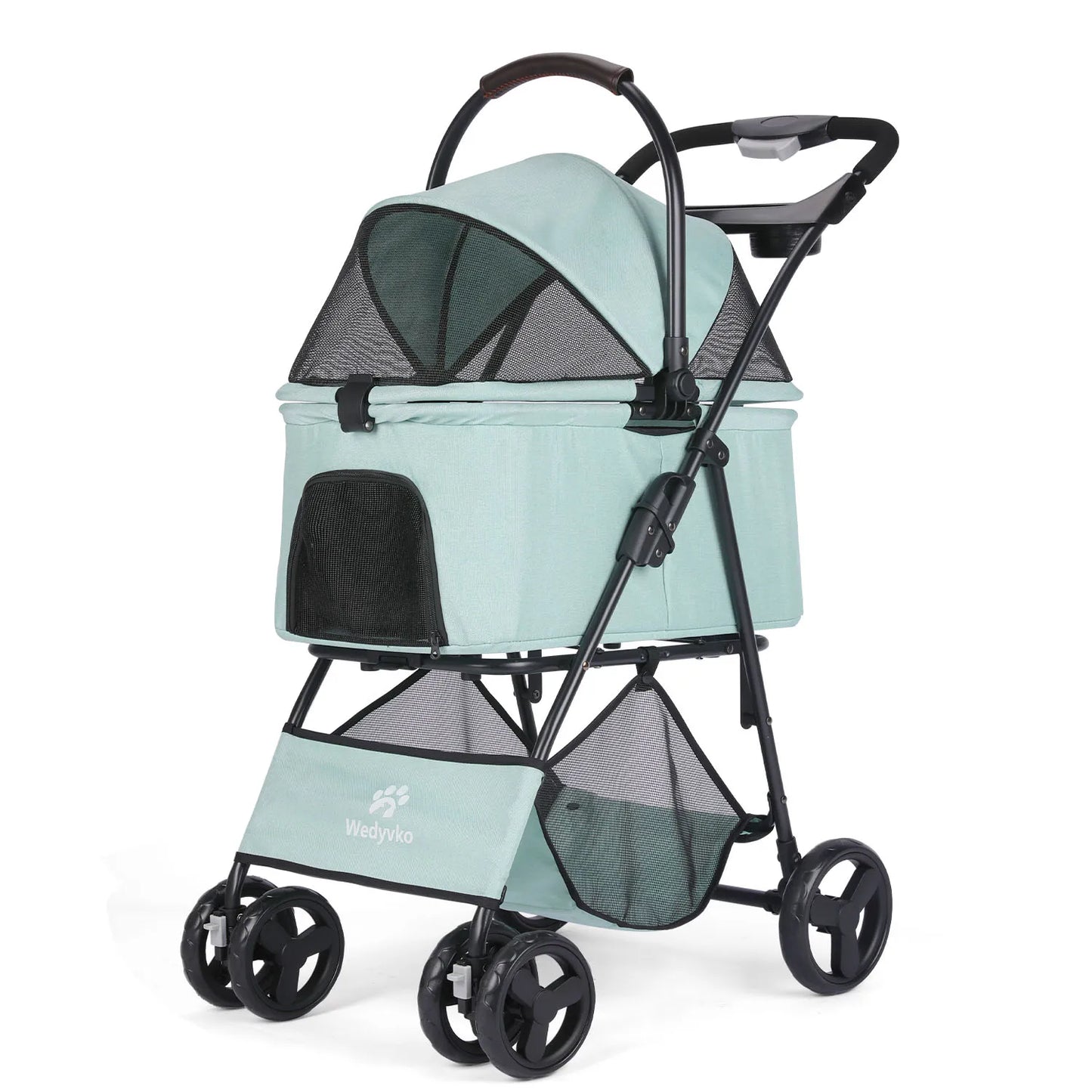 Wedyvko Pet Stroller Luxury Premium Detachable Cup Holder