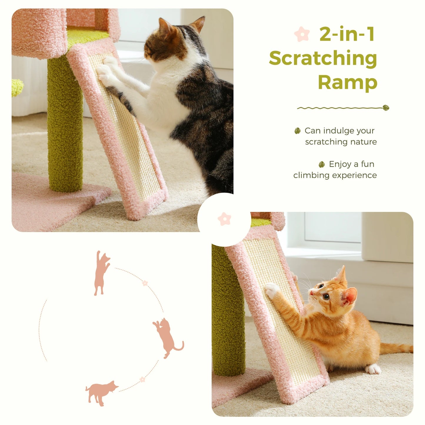 PAWZ Road Flower Cat Tree Multi-Level Sisal Scratching Posts